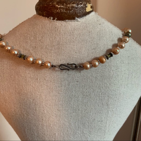 Rose gold beaded pearl necklace - Picture 3 of 4